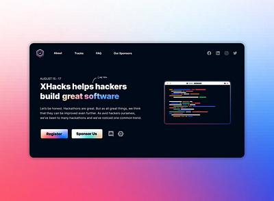 Hackathon Landing Page dark figma gradient landing landingpage ui web design