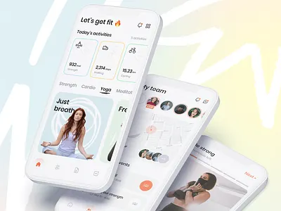 Fitness Mobile Application app clean design fitness health healthcare interface mobile modern smartphone ui ux