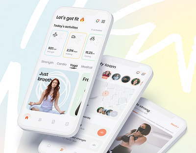 Fitness Mobile Application app clean design fitness health healthcare interface mobile modern smartphone ui ux