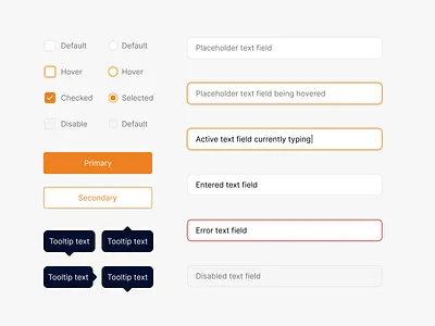 Tasko's ui elements clean component design system dropdown error form inpiration input input field input fields inputs interface minimalist product design radio button sass srilanka states system tooltip