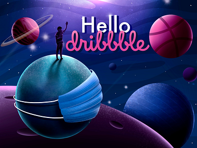 Hello Dribbble! art artist artwork covid covid19 hello dribbble hellodribbble illustration illustration art illustration design illustrations illustrator stayhome staysafe