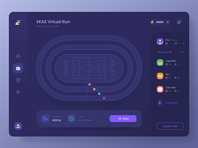 EKAS - Ekoji Challenge 4: UI/UX Design for Sports app board game dark mode dark ui dashboad design desktop ekas game list view running sidebar simulation sport ui uiux web webdesign website xd