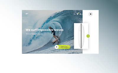 landing page for a surfing boards website