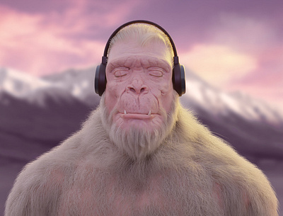 3D Character - Relaxing Yeti 3d 3d artist advertising illustration