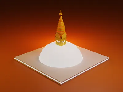 Soyambhunath in 3D nepal soyambhu vector