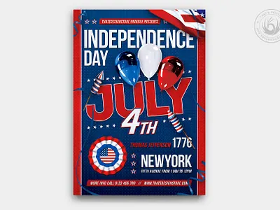 Independence Day Flyer Template V6 4th of july america american celebration day design election flyer independence july 4th labor memorial party patriotic political poster template united states usa