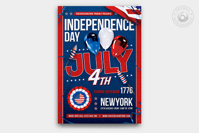 Independence Day Flyer Template V6 4th of july america american celebration day design election flyer independence july 4th labor memorial party patriotic political poster template united states usa