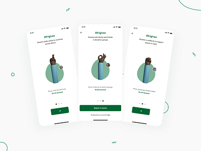 Afrigives - Online Cloth Donation App Onboarding african app case study charity crowdfunding design donate donation fundraising medium minimal mobile ngo onboarding ui uiux ux