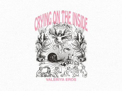Valeriya Eros - Crying on the Inside angel apparel collage cut and paste design diy fairy fairy tale illustration makeup merch punk shirt skull snail valeriyaeros vintage