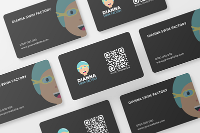 Logo and fidelity card design for Dianna Swim Factory branding children digital illustration flat illustrator kids kids illustration logo logo design logodesign logos logotype swim swimming swimming pool vector