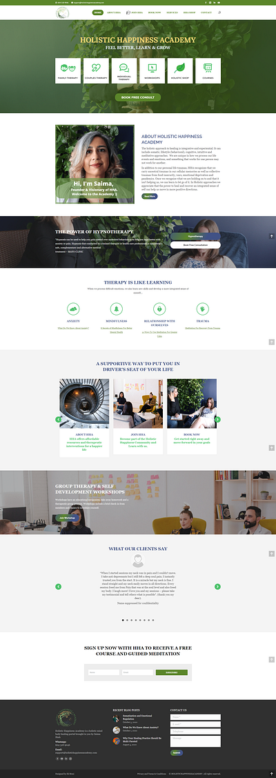 Holistic Happiness Website devsmoni devsmonibd dividesign diviexpert elementor elementor pro psd template psdtowordpress skmoni wordpress