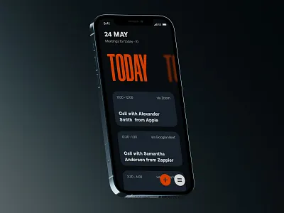 Meeting Schedule App app design calendar calendar app dark theme design studio graphic design interaction interface ios app meeting app mobile mobile app mobile application mobile design mobile ui schedule app ui user experience user interface ux