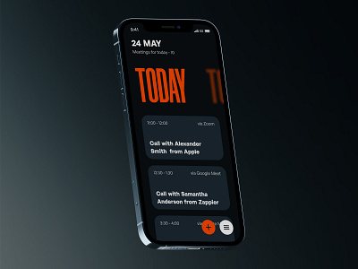 Meeting Schedule App app design calendar calendar app dark theme design studio graphic design interaction interface ios app meeting app mobile mobile app mobile application mobile design mobile ui schedule app ui user experience user interface ux