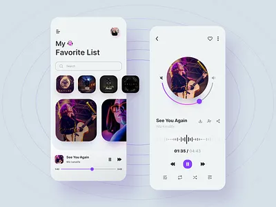 Music Player App app design clean design clean ui color ios app ios app design iphone app music app music app design music player app music player ui player app ui design ux design visual design