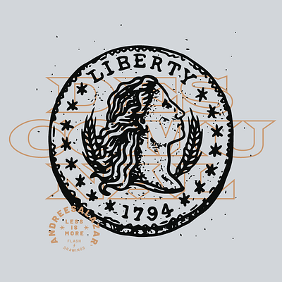 Liberty© andreesalazar art design handcrafted handdrawn handmade illustration styletattoo vector