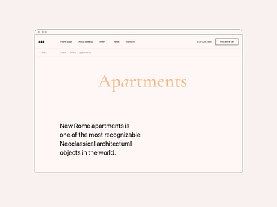 New Rome Apartments. Apartments animation app branding design graphic design minimal ui ux web website