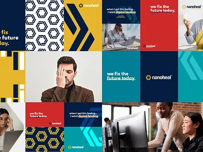 Nanoheal branding illustration illustration. logo logo design packaging design print and pattern