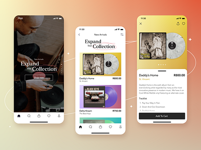 Vinyl Online Store 🎶 daily ui design music music app online store shop ui shopping store store app ui ui design user interface ux vinyl vinyl records