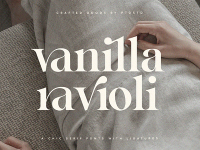 Vanilla Ravioli | Chic Ligature Font beauty canva classic classy decorative fancy fashion feminine font jewelry luxury magazine modern retro serif stylish trend trendy typeface vintage