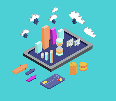 Illustartion for business business illustration isometry vector