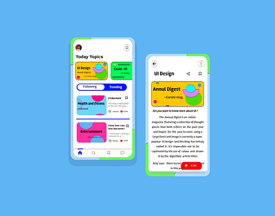 Blog app concept app app design blog app design ui ux