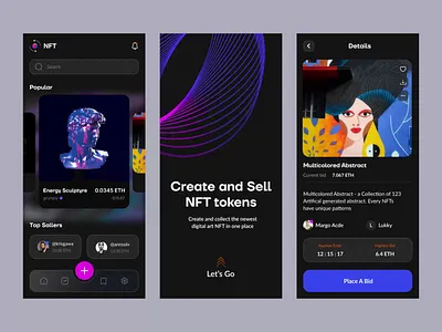 NFT Mobile App app art illustration ios mobile mobile app nft nft store store