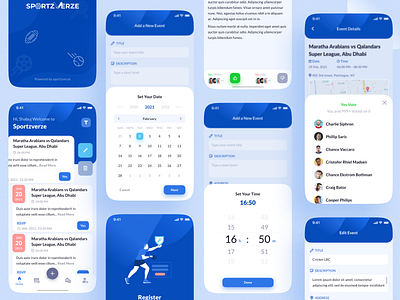 SPORTZVERZE Mobile App android application apps blog blog post forum illustration ios landing page minimal mobile mobile app sport ui design ux design