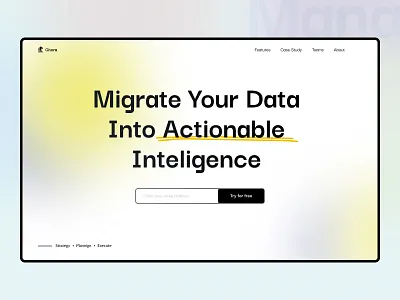 Hero || Data Management Website Hero aurora black data management design gradient gradient color gradients hero hero banner hero section strategy typography ui ux web design website website design