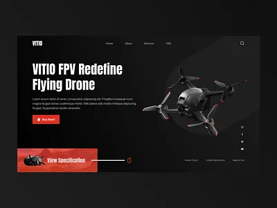 Drones Company Website 3d illustration aerial drones design drone flu interface landing landing page logo modern ui page product page uav ui ux vector web web design web3 website