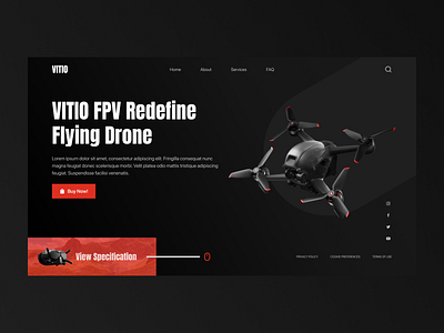 Drones Company Website 3d illustration aerial drones design drone flu interface landing landing page logo modern ui page product page uav ui ux vector web web design web3 website