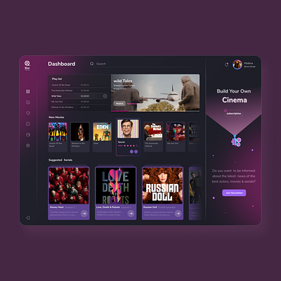 Ui Design - Movies Dashboard art dark mode dark theme dark ui dashboard dashboard design dashboard ui design movies movies dashboard ui ui ux uiux ux web web design webdesign website