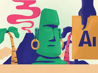 The Gap Project - Moai Scene adobeillustrator after effects colorful cool design illustration illustrator vector