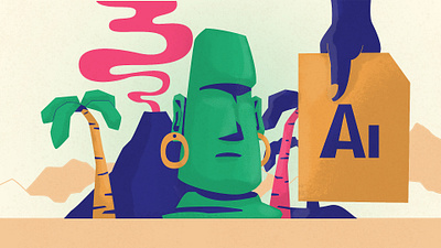 The Gap Project - Moai Scene adobeillustrator after effects colorful cool design illustration illustrator vector