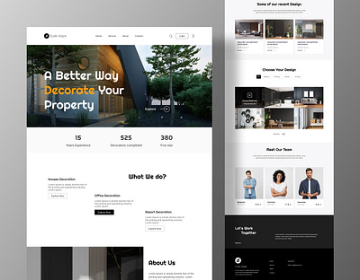 Interior Landing Page Design app best design clean design decoration website delivery app design home decoration interior architecture interior design interior designer landing page design online marketing online shop property decorate property marketing real estate website ui design uiux uiuxdesign website design