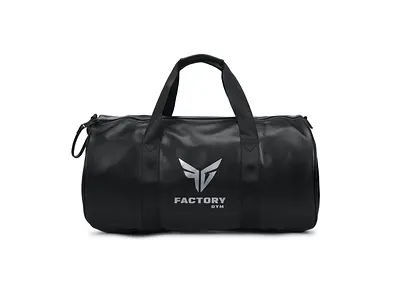 FactoryGYM Logo on Sport Bag Mockup bag branding factory fitness gym identity logo logo design lux luxury minimal mock up mockup mockup psd muscle panter panter vision rugged sport typeface