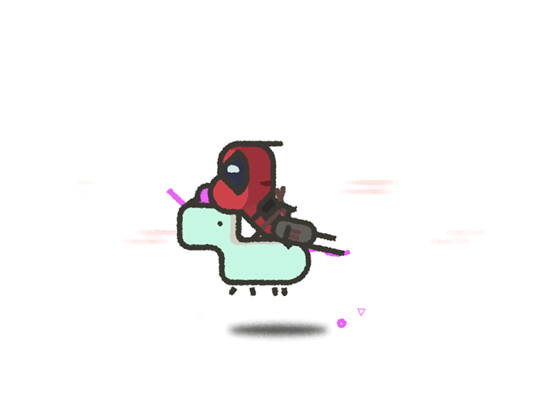 Deadpool after effects animation character crazy deadpool fun mograph motion rainbow unicorn
