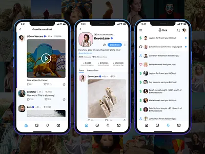 Flick - The BitClout App Launch app app design bitclout bitcoin blockchain blue coin community crypto cryptocurrency feed launch product design social social media ui ui design user interface ux ux design