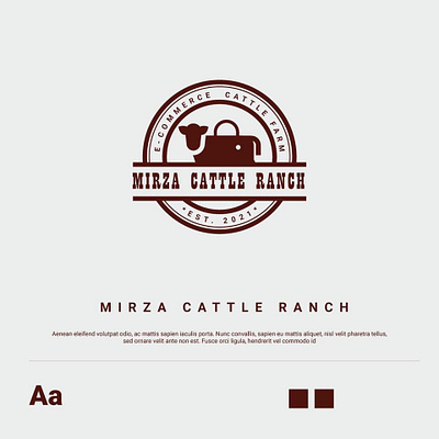 Mirza Cattle Rance Logo brand identity branding business card business logo design latter logo logo typography unique logo vector