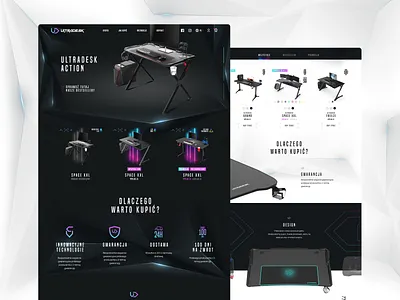Ultradesk Gaming Tables gaming modern neon table ui web design website