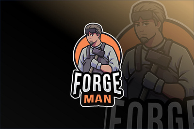 Forge Man Logo Template sledgehammer