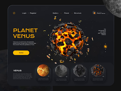 Planet Venus 3d abstract animation cinema4d comet figma galactic galaxy illustration motion planetary redshift sky stars starwars ui universe ux venus world