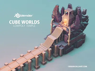 Using only the Default Cube in Blender 3D - Low poly Environment 3d artist 3d modeling b3d blender cartoon art concept art cube environment environment design environmental flat shaded flat shading game art game artist game asset game assets game design lowpoly stylised art tutorial