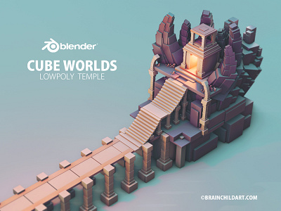 Using only the Default Cube in Blender 3D - Low poly Environment 3d artist 3d modeling b3d blender cartoon art concept art cube environment environment design environmental flat shaded flat shading game art game artist game asset game assets game design lowpoly stylised art tutorial