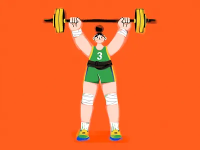 T.(Weightlifting girl) character design draw girl illustration illustrator shoes sports vector