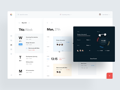 Minimal Calendar App app calendar clean date design interface meeting minimal modern overlay plan planning product design schedule task timeline typography ui ux web