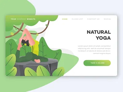 NATURAL YOGA art design flat graphic design illustration minimal ui vector web website