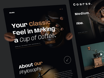 Giling - Coffee Grinder Landing Page coffee grinder landing page landingpage product design product landing page uidesign