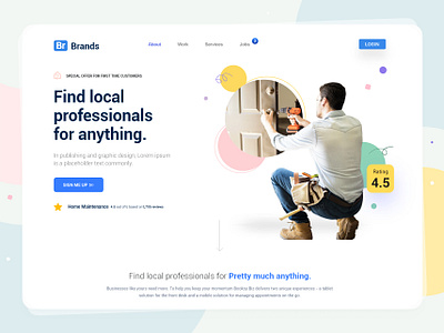 Home Maintenance Web UI 2021 trend 3d effect branding creative design flat hire me illustration logo marketing app marketing page product design trendy design typography ui ux vector