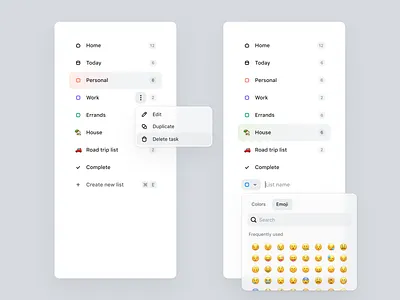 Navigation panel app component components design system desktop elements navigation task list task manager todo todolist