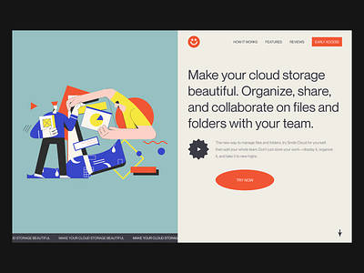 Smile Cloud 2020 trends 2021 trend app cloud cloud storage design landing minimal promotion promotional design ui ui elements uidesign ux web web design web design webdesign website website design